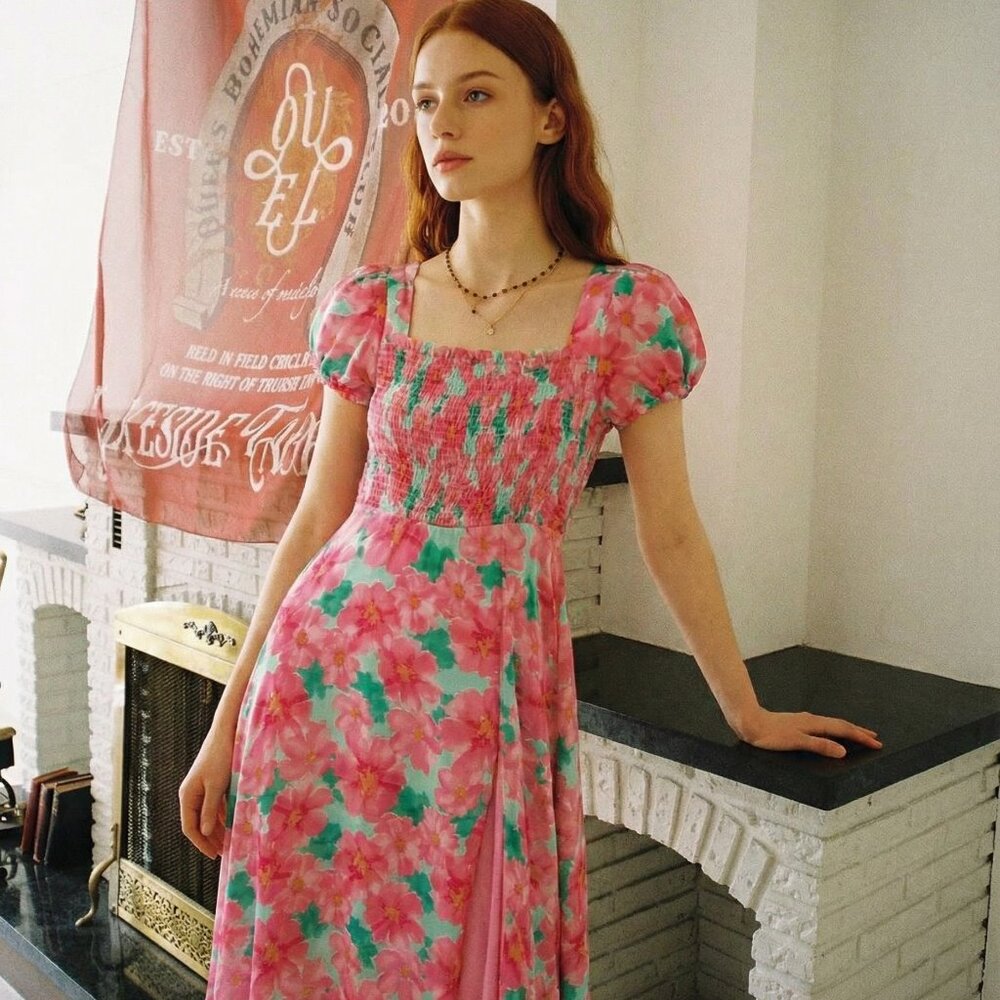 Alexia Admor, Wedding Guest Dress, Flirty Floral Design, Midi Lenght, High Slit